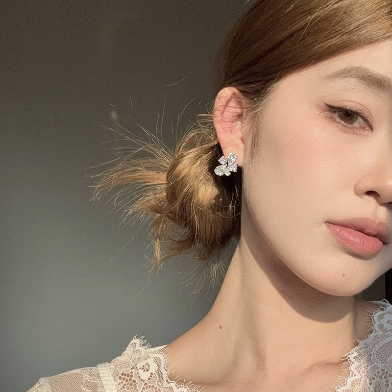 气质几何闪钻耳环个性轻奢高级感