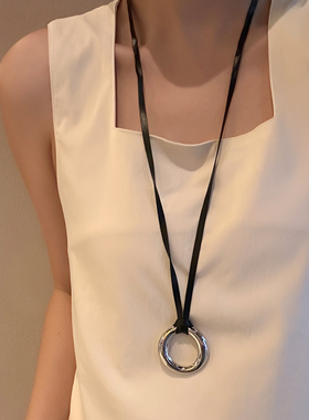 吊坠项链气质冷淡风几何圆环