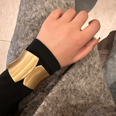 欧美复古夸张金属宽版 拉丝手镯女小众气质手环2025年秋冬毛衣配饰