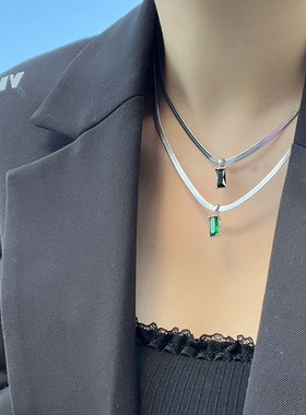 简约吊坠锁骨链个性蛇骨链项链