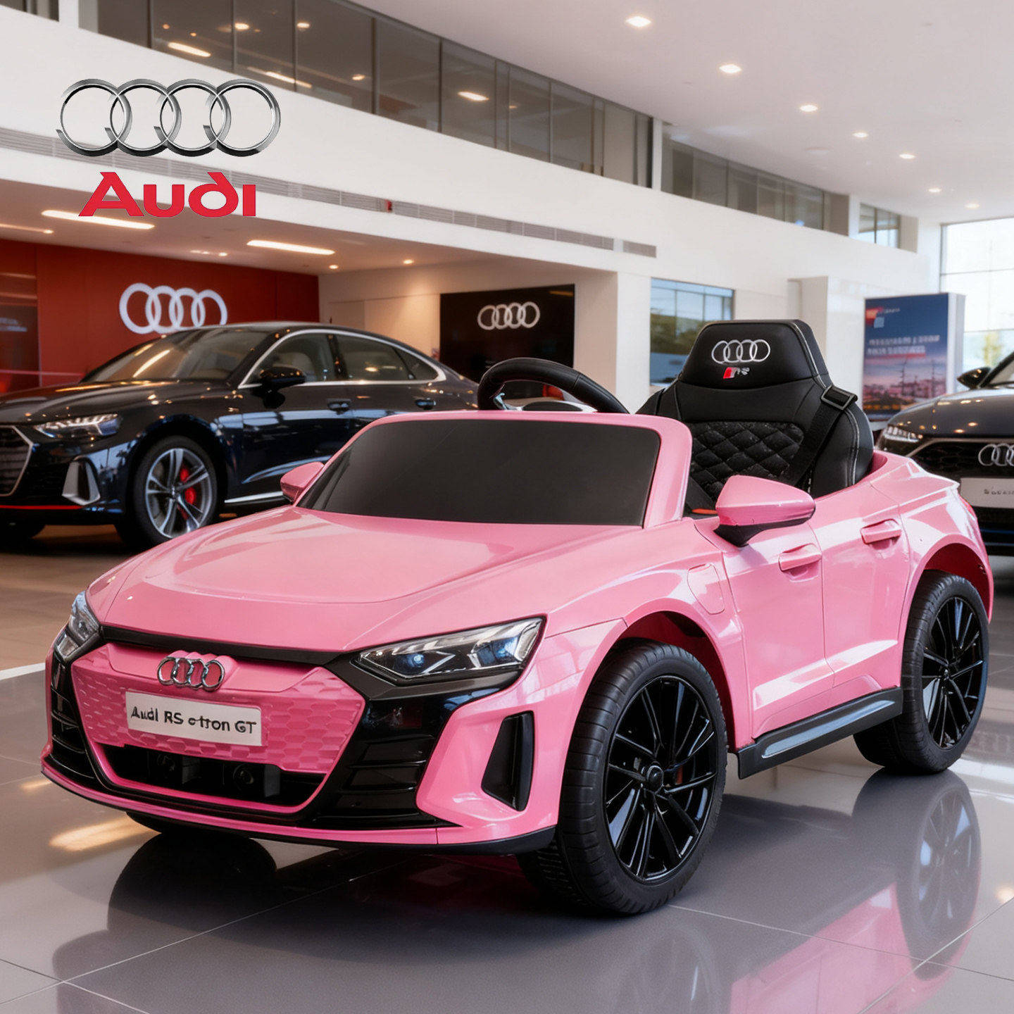 正版奥迪GT儿童电动车四轮遥控汽车可坐人小孩童车宝宝玩具车可坐