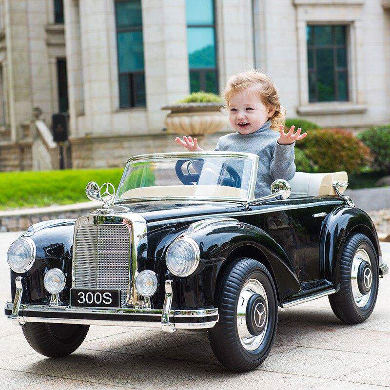 奔驰300S老爷车儿童电动车四轮遥控汽车小孩童车宝宝玩具车可坐人