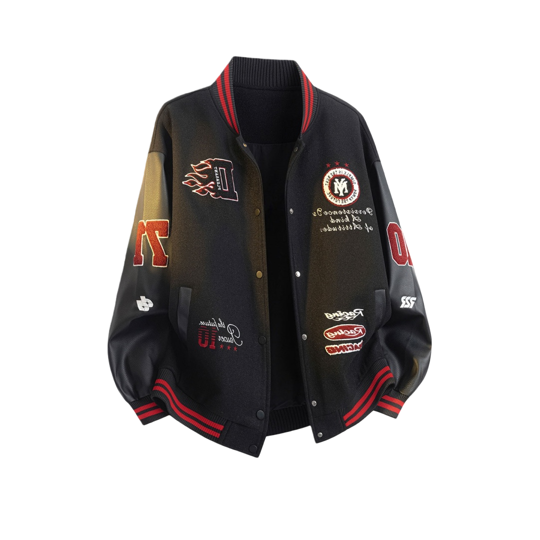 美式复古潮牌棒球棉服外套男款秋冬季加厚保暖时尚刺绣夹克棉衣