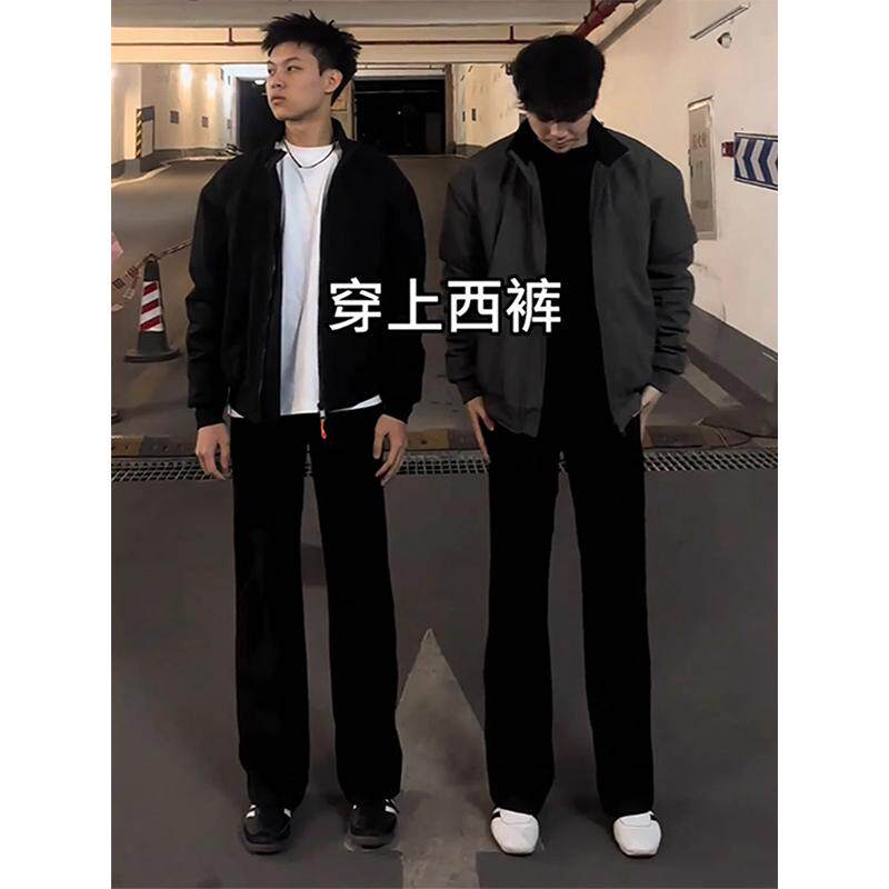 黑色垂感微喇西裤男春夏季潮流高级感痞帅百搭裤子vibe显瘦显腿长