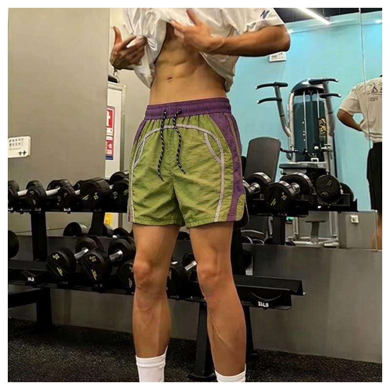 夏季新款拼接短裤男速干防水凉感健身训练裤不过膝户外运动沙滩裤