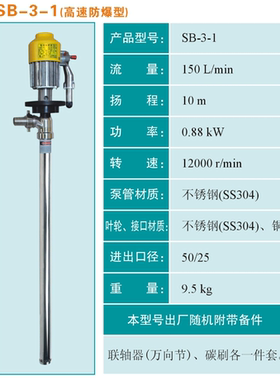 供应SB-1,SB-2,SB-3,SB-3-1电动抽液泵/防爆油桶泵/插桶泵/抽油泵