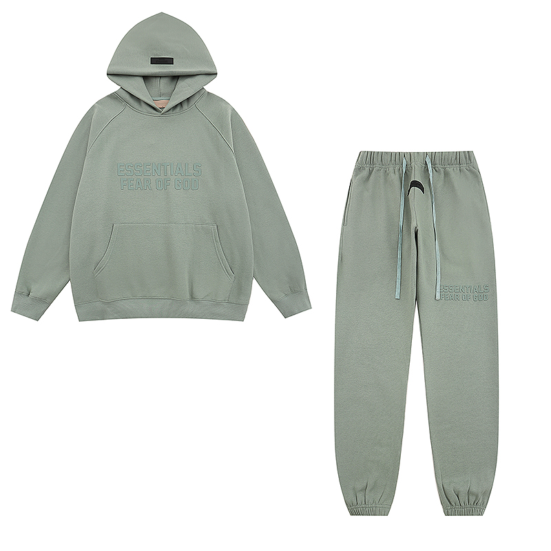 thumbnail for Fog Multi-Line Essentials Stereo Silicone Letters Fleece-Lined Hooded Sweatshirt High Street Casual Pants Suit Trendy