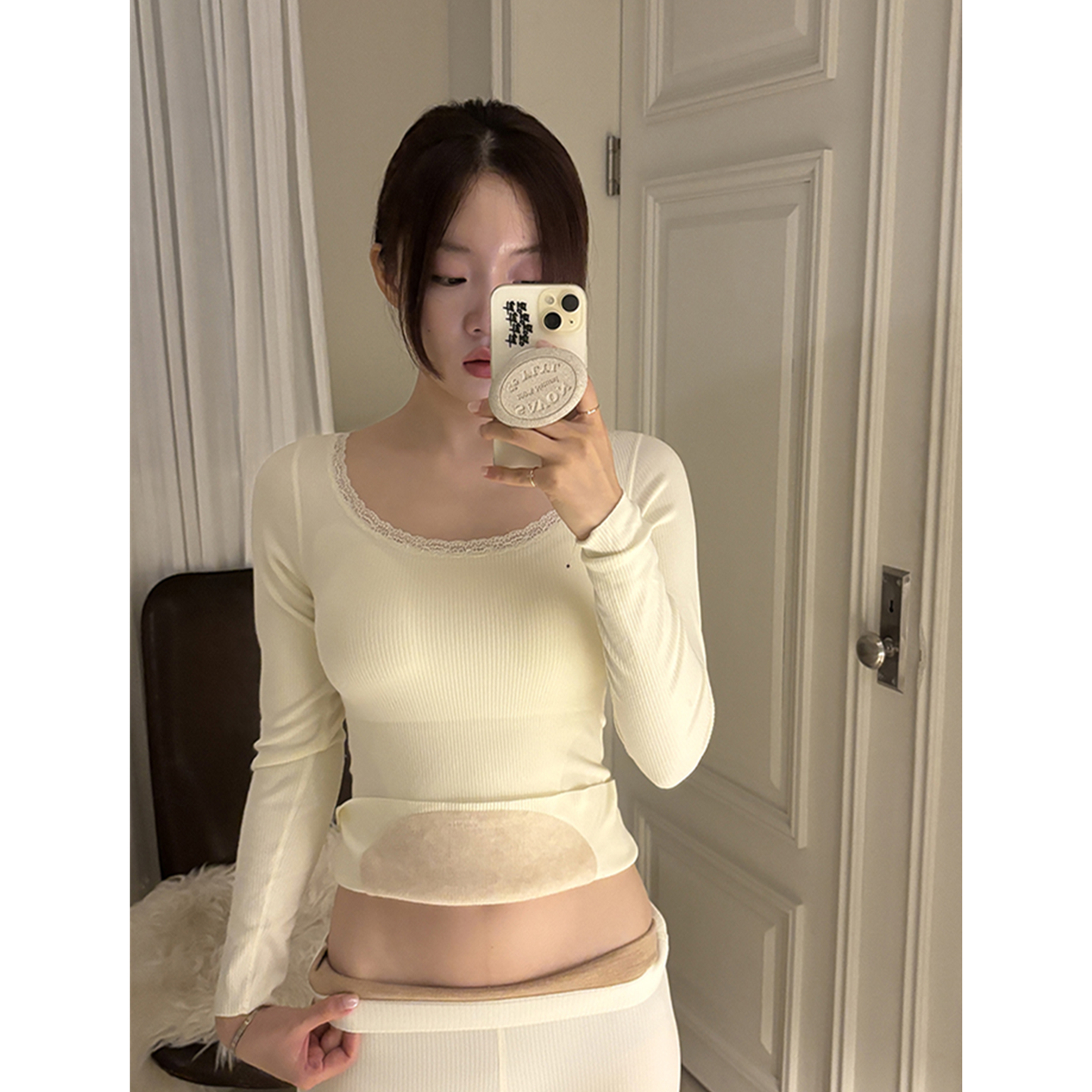 保暖内衣女2025秋冬U领修身显瘦