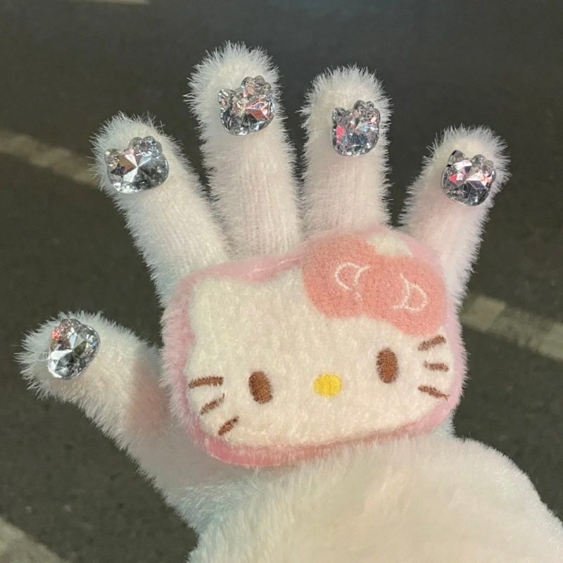 kt猫钻石毛线手套保暖冬防冻HelloKitty女防寒学生骑行骑车仿兔绒,橡塑材料及制品,塑料盒/塑料箱/塑料柜,淘宝优惠券,粉丝福利购,淘宝优惠卷