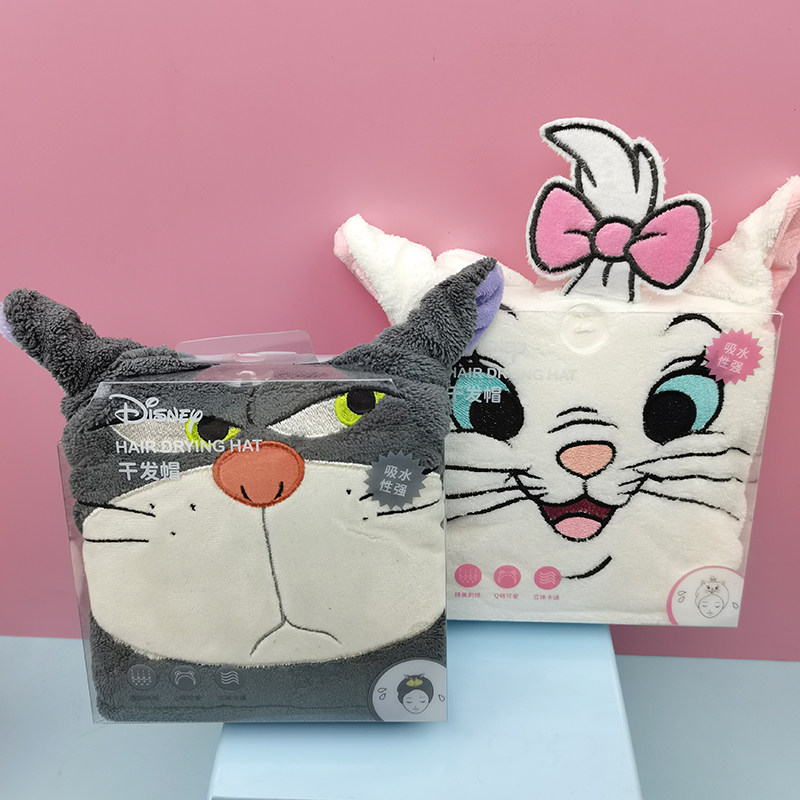 名创优品干发帽迪士尼猫咪系列