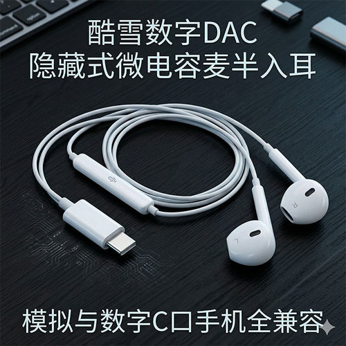 MFi认证数字DAC 微电容麦克风 K歌录音配音会议通话网课耳机