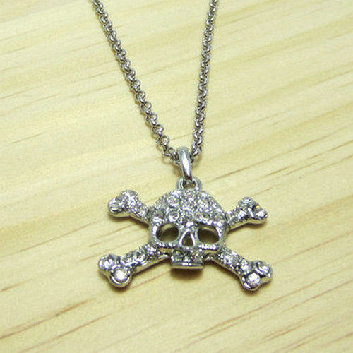 thumbnail for Si**er Full Diamond Little Bun Double Saturn Necklace - B8101