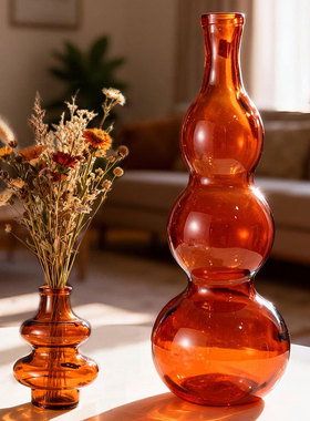 vsm欧式简约彩色玻璃花瓶创意圆球造型桌面插花摆件装饰高级感