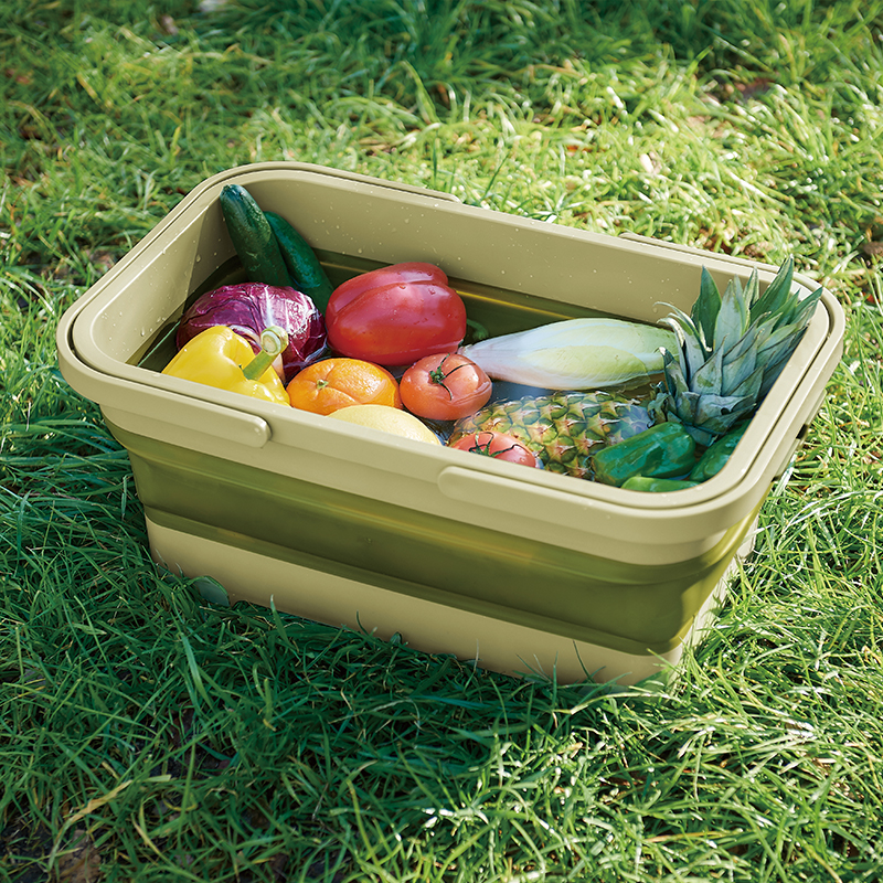 iseto日本进口多功能折叠收纳篮户外收纳筐车载收纳桶