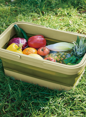 iseto日本进口多功能折叠收纳篮户外收纳筐车载收纳桶