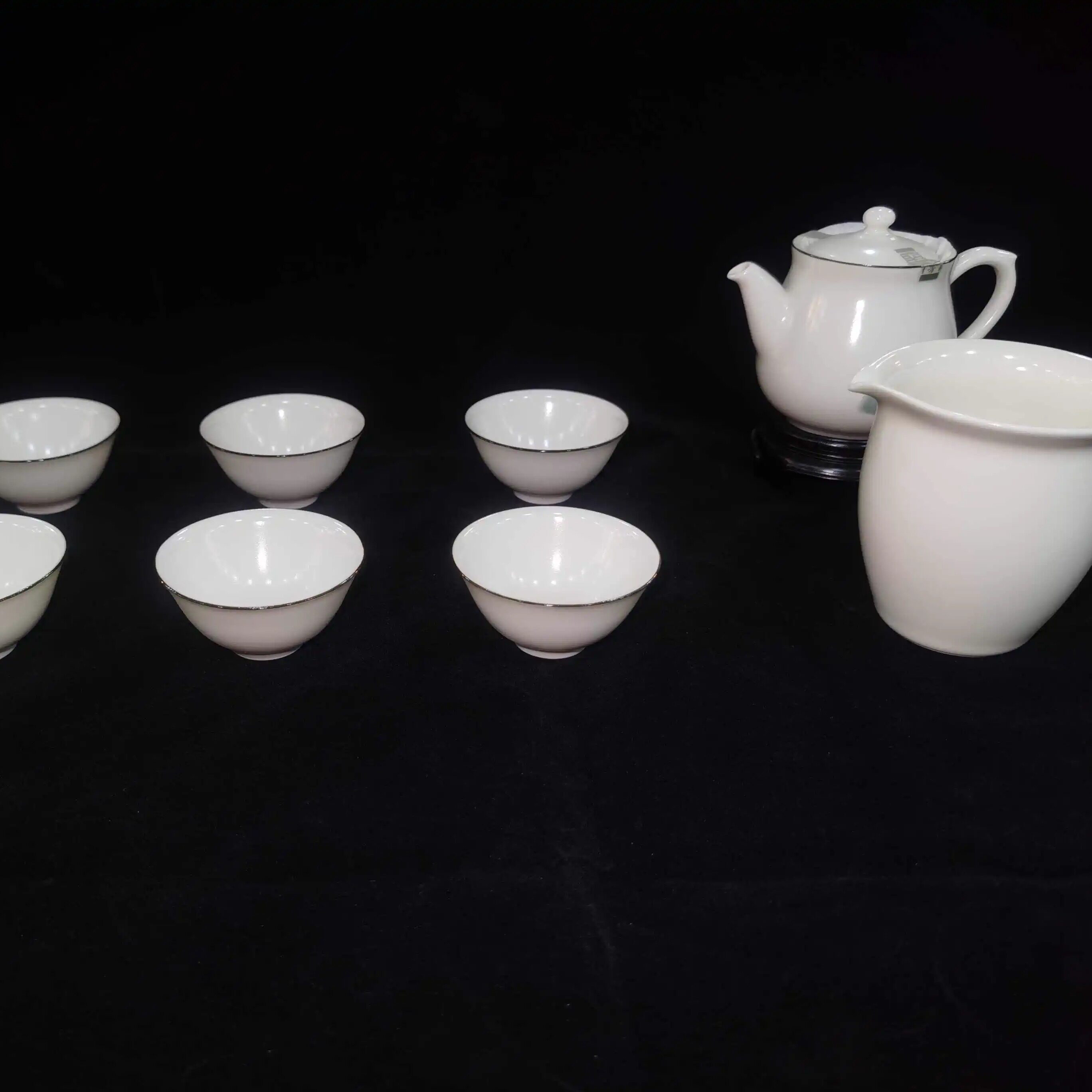 晓芳窑 定白功夫茶具套组纯手工铁胎不开片纯色单杯高端茶具