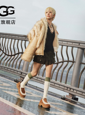 SOYEON (田小娟)同款UGG秋季新款女士厚底溢毛休闲包头鞋1173331