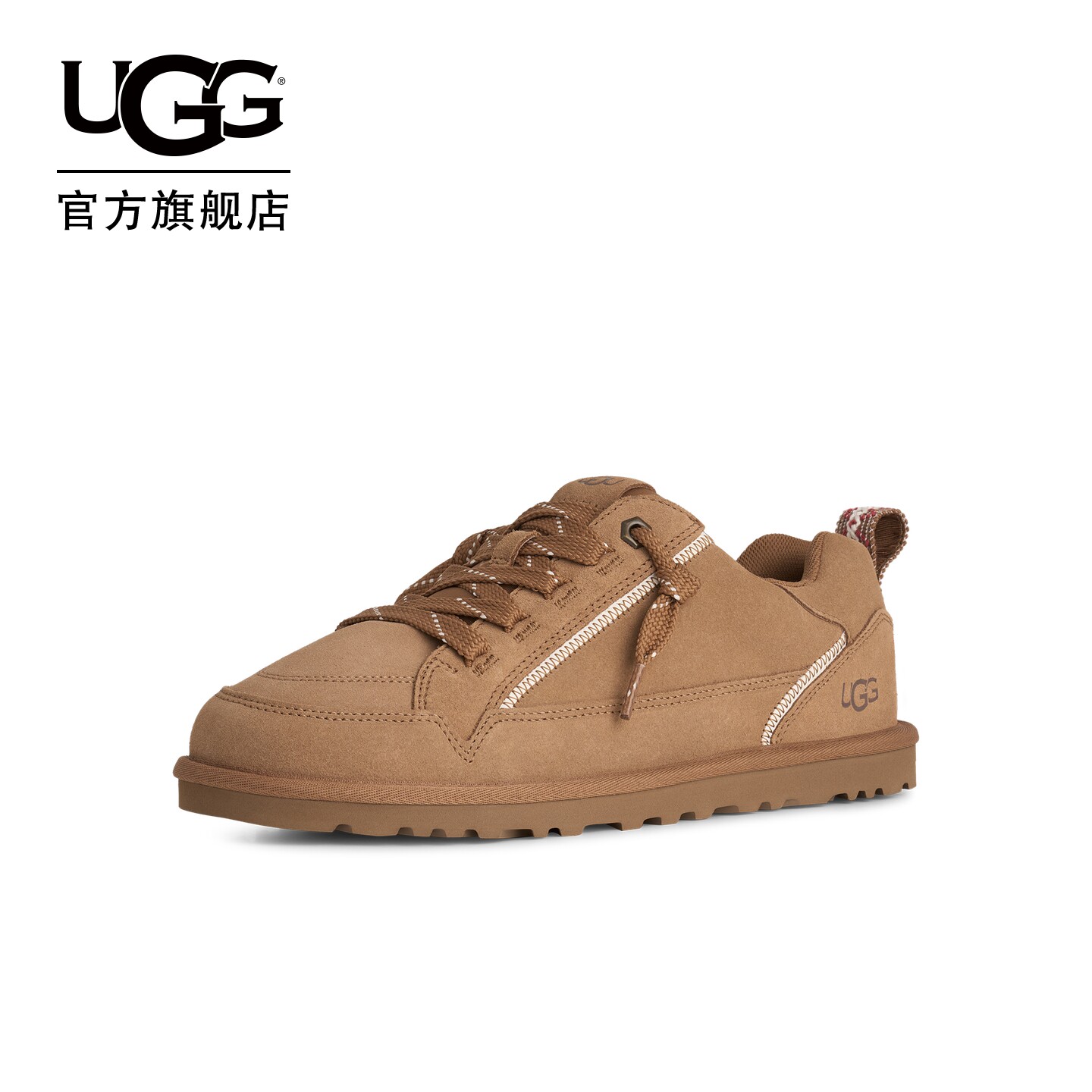 UGG时尚系带低帮圆头拼色休闲鞋图片