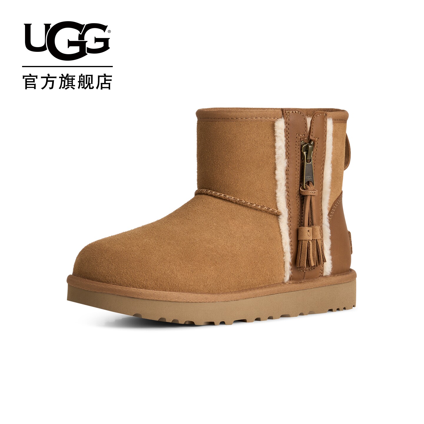 UGG舒适平底短筒雪地靴图片