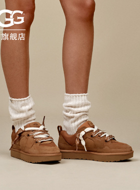 UGG春季女士时尚舒适平底低帮圆头双色系带街头梅尔休闲鞋1168890