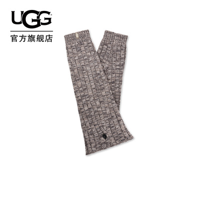 UGG中筒开衩纽扣罗纹针织袜套