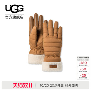 UGG秋季新款女士时尚舒适毛绒手套户外保暖分指手套 106214