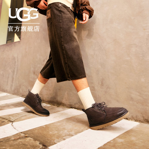 UGG系带纯色平底休闲雪地靴短靴