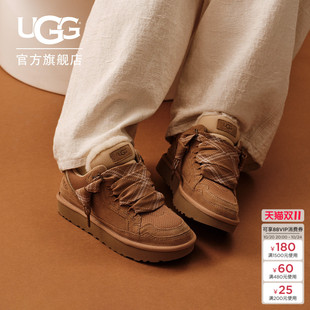 UGG秋季女士时尚舒适平底圆头双色系带时尚低帮休闲鞋 1144032