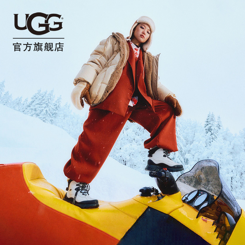UGG保暖连帽拉链外套双面羽绒服