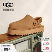 1166734 包头半拖鞋 UGG冬季 女士休闲舒适纯色厚底魔术贴束带懒人鞋