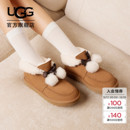 UGG秋季女士时尚舒适平底圆头蝴蝶结翻折鞋口懒人毛毛鞋 1153517