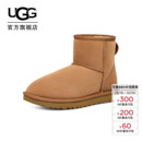 UGG秋冬女士休闲舒适平底圆头纯色保暖经典迷你短靴雪地靴1016222