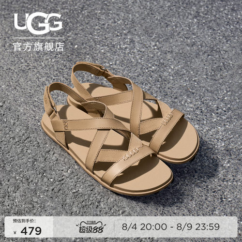 UGG平底露趾休闲人字绑带款凉鞋