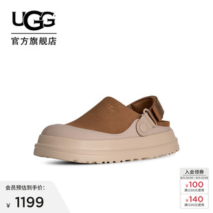 UGG秋季新款女士时尚厚底包头半拖鞋炫金克罗格休闲鞋 1180256