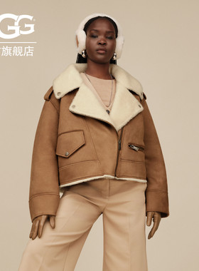 UGG舒适潮酷翻领机车夹克外套