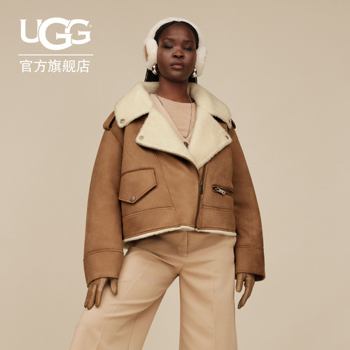 UGG舒适潮酷翻领机车夹克外套