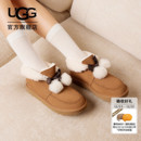 口懒人毛毛鞋 舒适平底圆头蝴蝶结翻折鞋 1153517 女士时尚 UGG冬季