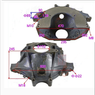 适南骏鸿运瑞康4110ZQ重汽飞轮壳离合器壳猪头壳E0232 C马达头3孔