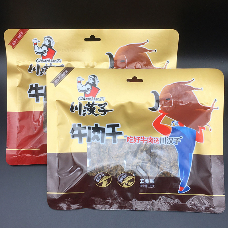 川汉子牛肉干100g五香麻辣四川即食小吃牛肉零食牛肉脯熟食牛肉条
