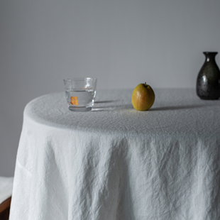 【素年】纯亚麻厚实素色桌布台布盖布无甲醛素净自然质感