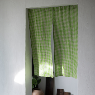 【小格格】纯亚麻门帘试衣间厕所厨房隔断半帘挡风布帘窗帘定制