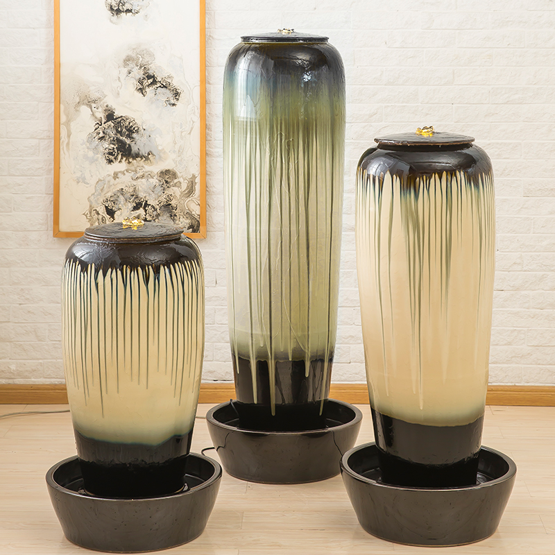 景德镇陶瓷家居客厅流水摆件