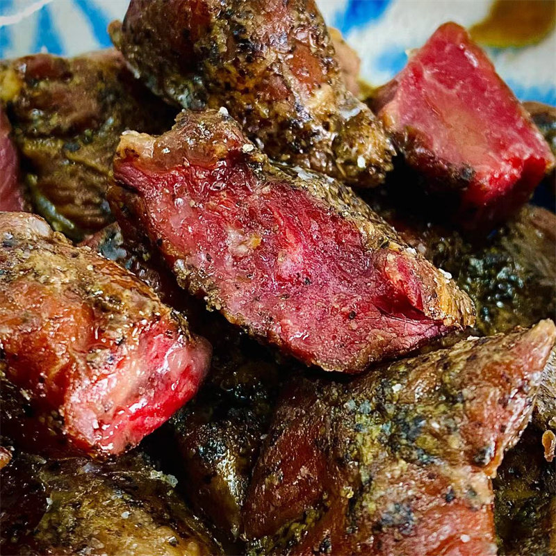 花吃点 美式烤牛肉 黑椒口味即食牛肉干麻辣牛肉熟食牛肉粒100g