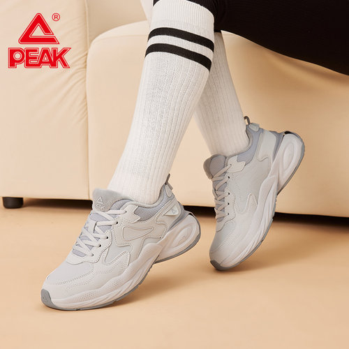 匹克棉鞋女秋冬厚底增高复古老爹鞋加绒锁温皮面运动鞋百搭休闲鞋