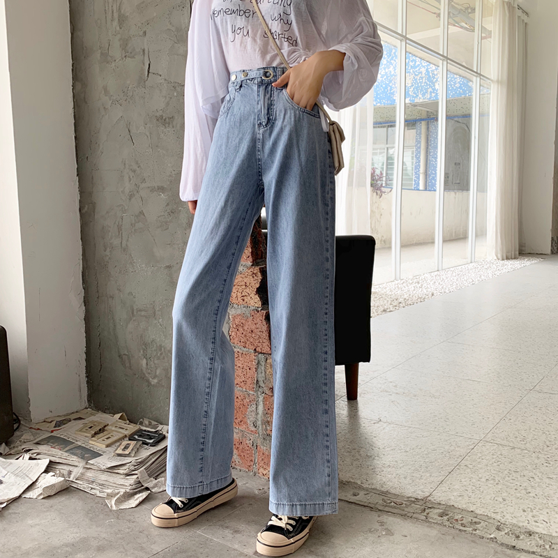 New high waist and thin wide leg pants with real price