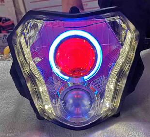 rx3大灯总成改装 宗申ZS250GY 双光透镜天使恶魔眼氙气灯 包邮