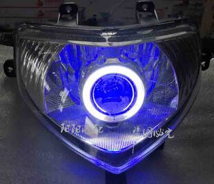 透镜天使眼氙气灯 11A前大灯总成改装 银巨星金巨星HJ125T