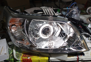 老别克GL8大灯总成改装 高亮日行灯氙气灯GL8 Q5透镜天使眼恶魔眼