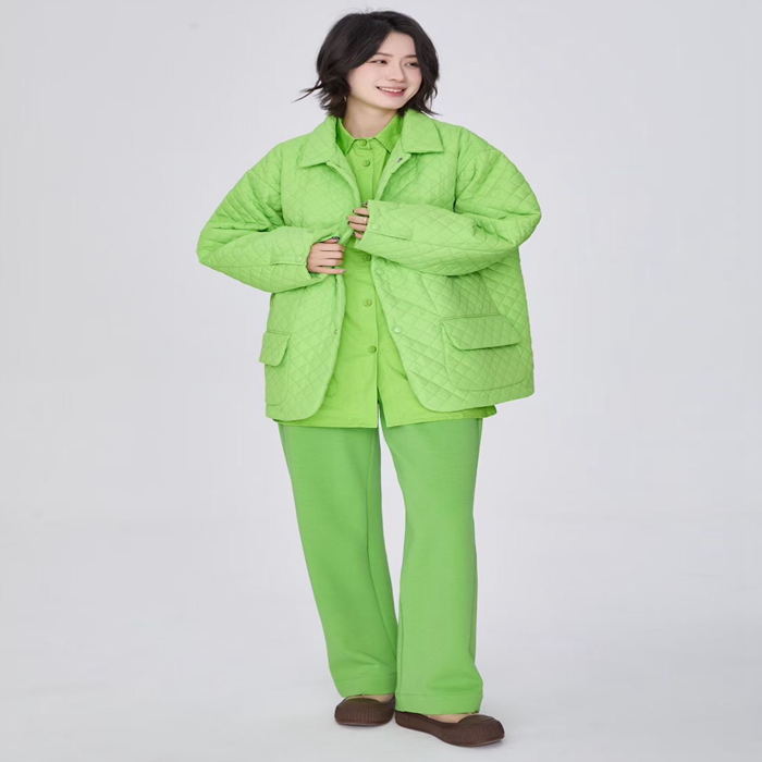 紫布语2025冬季新款通勤文艺棉衣/棉服