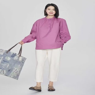 套头女上衣衬衫 文艺小众休闲大码 5410 新款 翠色嘉人2026春季